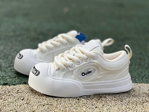 NO1 x Ouder Smiler Pure White Casual Sneakers