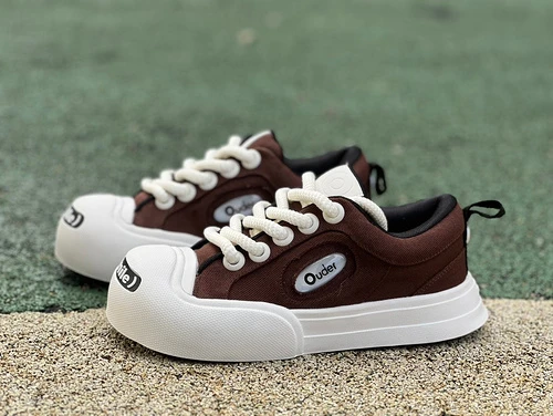 NO1 x Ouder Smiler Brown White Casual Sneakers