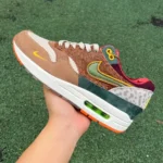 Division Street x Nike Air Max 1 Brown Grey Low-Top Running Shoes HQ2639