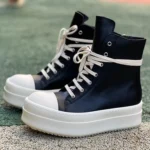 RICK OWENS High Top Black White FW23 LUXOR Sneakers