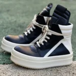 RICK OWENS High Top Black White FW23 LUXOR Sneakers