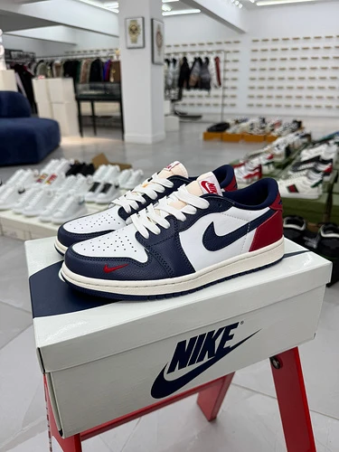 Air Jordan 1 Low White Blue Red HQ2993-100