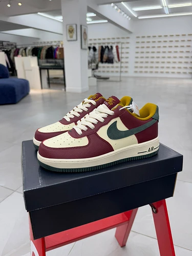 Nike Air Force 1 White Green Maroon HQ3612-113