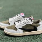 Travis Scott x Air Jordan 1 Low DO5442-200 Military Green Kids Version