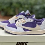 Travis Scott x Air Jordan 1 Low CQ4277-117 White Purple Reverse Swoosh