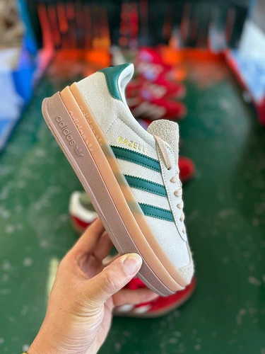 Adidas Gazelle Bold White Green Retro Sneakers ID7056