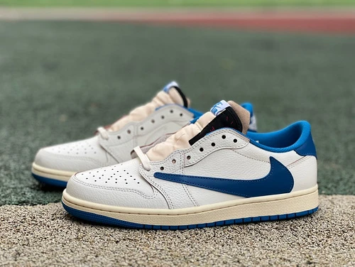 Travis Scott x Fragment Design x Air Jordan 1 Low White Blue DM7866-104