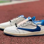 Travis Scott x Fragment Design x Air Jordan 1 Low White Blue DM7866-104