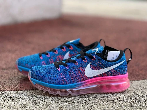 Nike Flyknit Max 2016 Blue Pink Running Shoes 620469-014