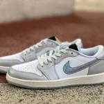 Air Jordan 1 Low HF3144-100 White Grey Silver Laser CNY