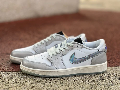 Air Jordan 1 Low HF3144-100 White Grey Silver Laser CNY