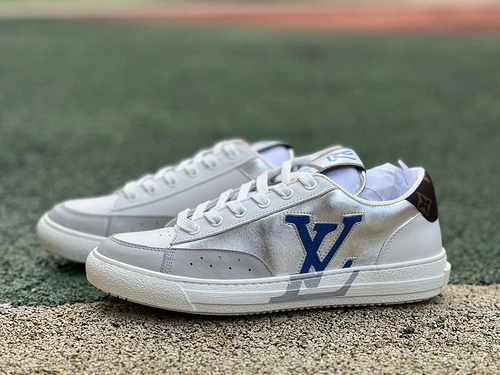 Louis Vuitton Charlie Lace-Up Low White Silver Blue