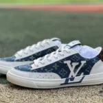 Louis Vuitton Charlie Lace-Up Low White Blue Denim