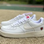 Nike Air Force 1 AF1 White Red Valentine's Day Heart Sneakers DD7117-100