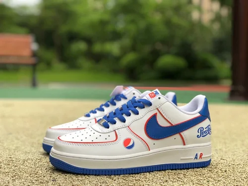 Nike Air Force 1 '07 Low Pepsi Collaboration White Blue Red Sneakers BS8856-113