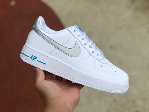 Nike Air Force 1 '07 White Blue Low-Top Casual Sneakers DR0142-100