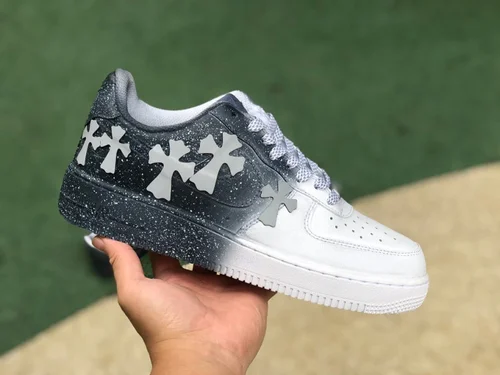 Nike Air Force 1 Custom Distressed White Black Low