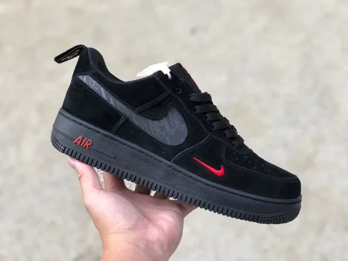 Nike Air Force 1 '07 Low Black Red Casual Sneakers DZ4514-001