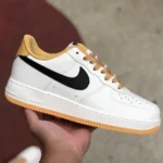 Nike Air Force 1 AF1 White Yellow Black Hook Casual Sneakers FD9063-101