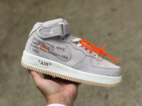 NIKE Air Force 1 x OW Grey Suede Mid CW2255-100