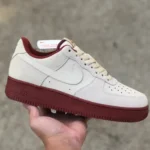 Nike Air Force 1 07 Beige Red Suede Low AA1391-111