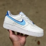 Nike Air Force 1 '07 White Blue Recycled Materials Low-Top Casual Sneakers DO9786-100