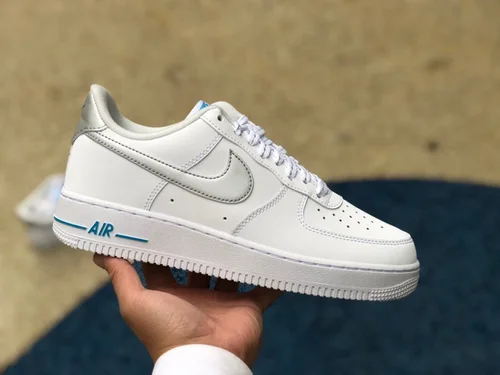 Nike Air Force 1 '07 White Blue Low-Top Casual Sneakers DR0142-100