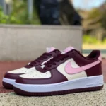 Nike Air Force 1 AF1 White Pink Wine Red Low-Top Sneakers FD9925-161