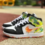 Air Jordan 1 Mid DJ6563-038 Paint Splatter Slime Basketball Shoes