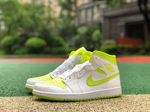 Air Jordan 1 Mid White Green Lime BQ6472-131