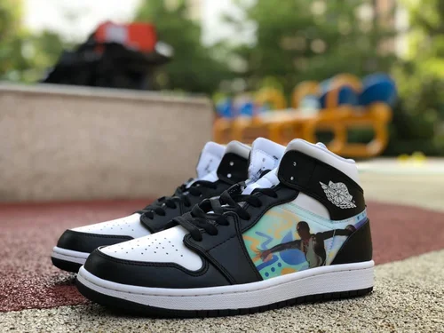 Air Jordan 1 Mid Black White Pattern DR9495-001