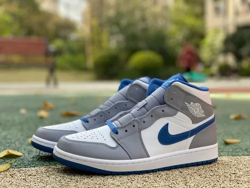 Air Jordan 1 Mid Grey White Blue DQ8426-014