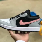 Air Jordan 1 Low 553558-062 Black Grey Pink Retro