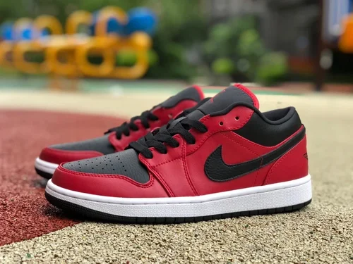 Air Jordan 1 Low 553558-605 Red Black Gym Red Retro