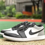 Air Jordan 1 Low 553558-052 Black Grey Shadow Toe Retro