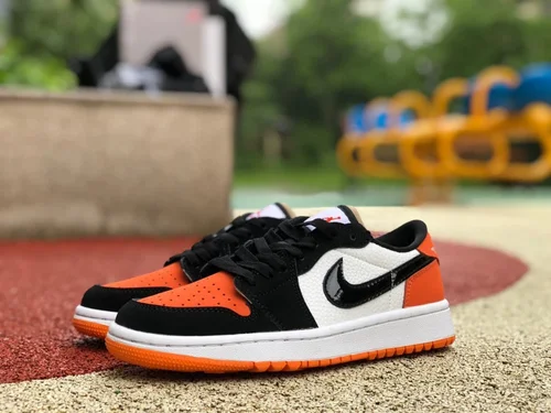 Air Jordan 1 Low Golf DD9315-800 Black White Orange Shattered Retro