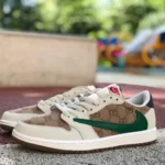 Travis Scott x Air Jordan 1 Low DM7866-162 White Brown Gucci Collaboration