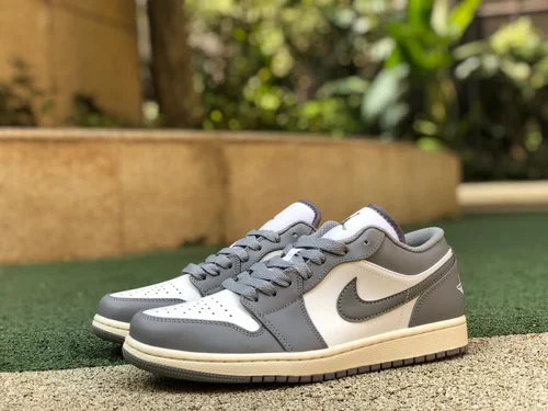 Air Jordan 1 Low 553558-053 Grey White Distressed Retro