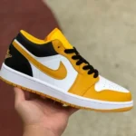 Air Jordan 1 Low 553558-701 White Yellow Black Retro