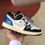 Air Jordan 1 Low 553560-062 Lightning Black White Blue Strap Retro