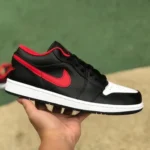 Air Jordan 1 Low 553558-063 Black White Red Retro