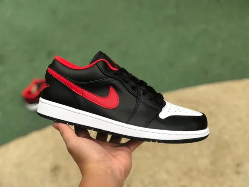 Air Jordan 1 Low 553558-063 Black White Red Retro