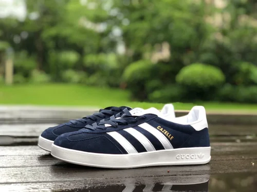 GUCCI x Adidas Originals Gazelle Low-Top Sneakers in White & Royal Blue