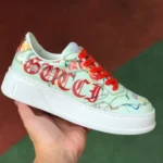 GUCCI Low-Top Canvas Platform Sneakers in Light Green