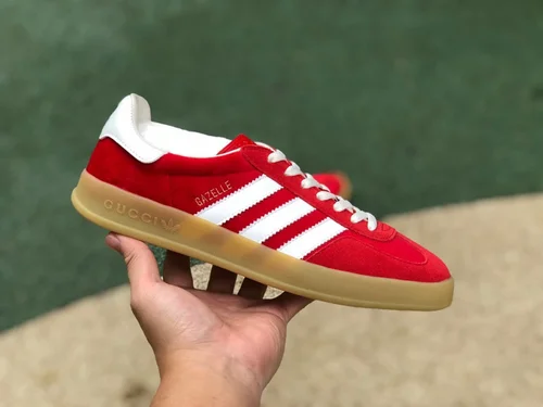 GUCCI x Adidas Originals Gazelle Low-Top Sneakers in Red