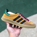 GUCCI x Adidas Originals Gazelle Low-Top Sneakers in Yellow & Pink