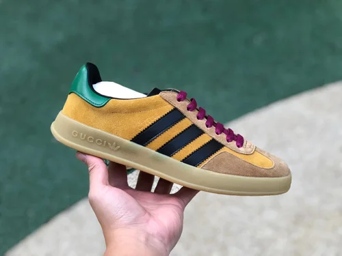 GUCCI x Adidas Originals Gazelle Low-Top Sneakers in Yellow & Pink