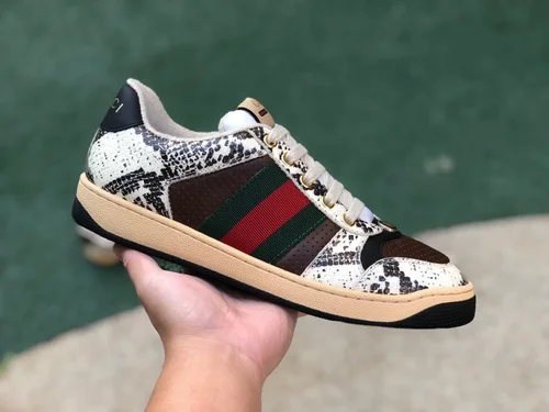 Gucci Screener Distressed Mesh Low Top Fashion Sneakers