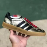 Adidas Originals x GUCCI Gazelle Low-Top Sneakers in Black Red & Gold