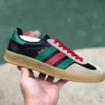 Adidas Originals x GUCCI Gazelle Low-Top Sneakers in Black Green & Brown